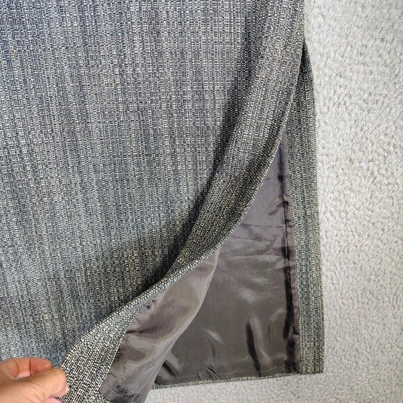 J.Crew Maxi Skirt Womens 4 Gray Wool Blend Tweed Side Slit Pencil Modest Vintage - Picture 3 of 11